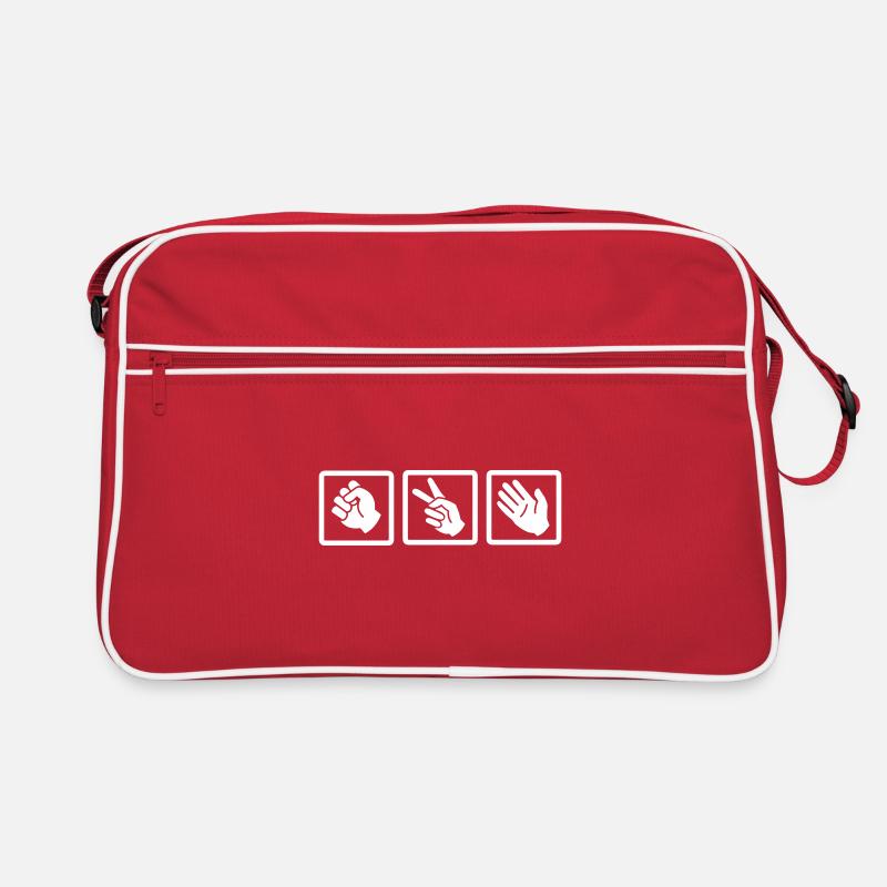 pierre - feuille - ciseaux v2 - Sac Retro - rouge/blanc