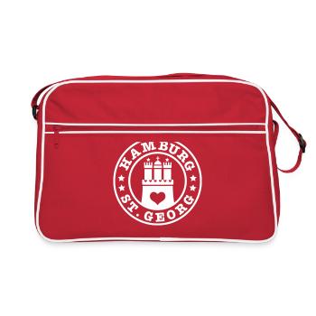 Hamburg's St. Georg district 1c - Retro Bag - red/white - Front