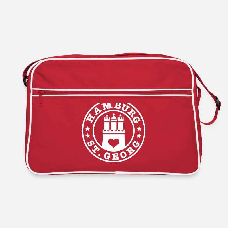 St. Georg 1c de district de Hambourg - Sac Retro - rouge/blanc