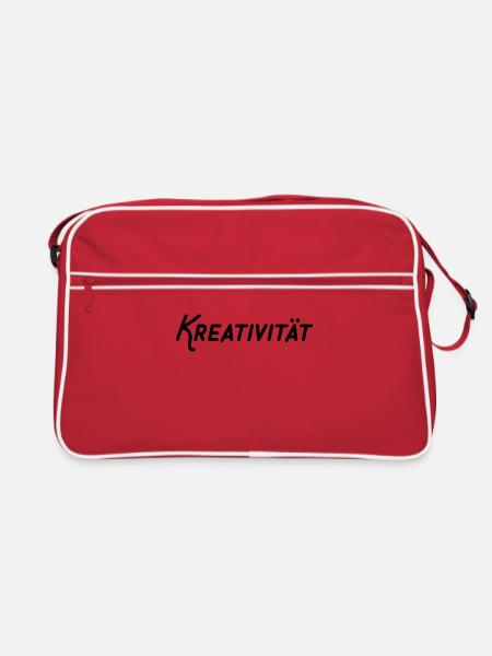 Kreativität - Retro Tasche - Rot/Weiß - Vorne