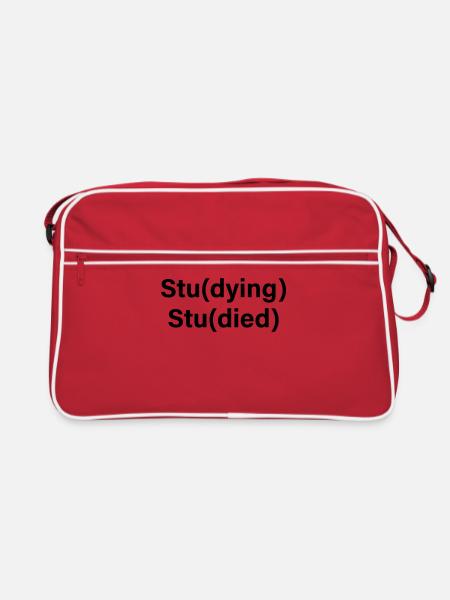 Stu(dying) Stu(died) - Retro Tasche - Rot/Weiß - Vorne