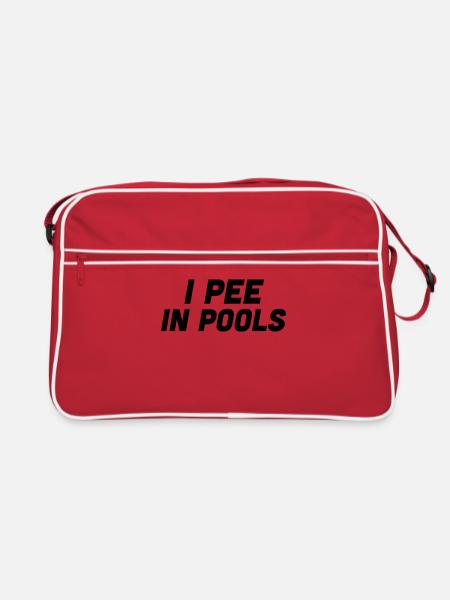 I pee in Pools - Retro Tasche - Rot/Weiß - Vorne