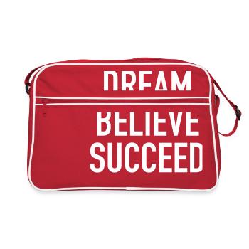 Dream Believe Succeed - Retro Bag - red/white - Front