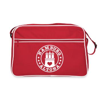 Hamburg's Altona district 1c - Retro Bag - red/white - Front
