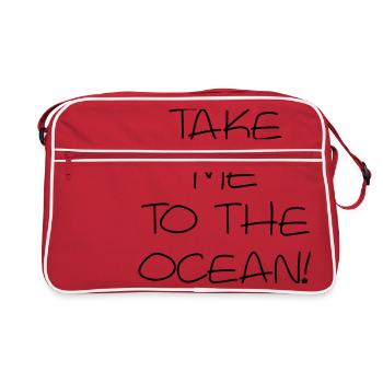 Take me to the ocean - Retro Bag - red/white - Front