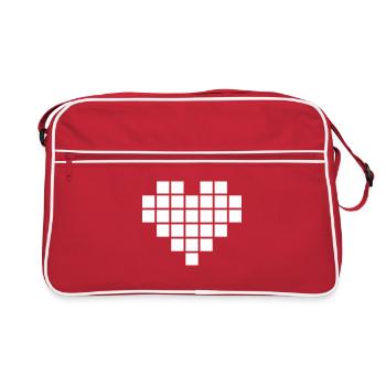 Pixel Love / pixel heart - Sac Retro - rouge/blanc - Devant