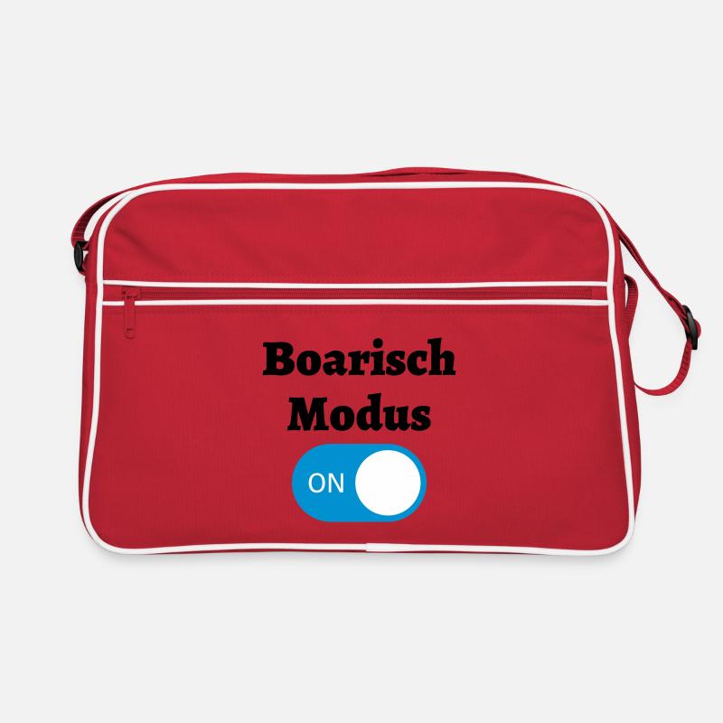 Boarisch Modus - bayerischer Spruch - Retro Tasche - Rot/Weiß