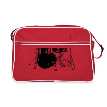 DRUM KIT - Sac Retro - rouge/blanc - Devant