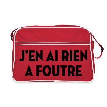 J'en ai rien à foutre / Humour / Drôle / Blague - Sac Retro - rouge/blanc - Devant