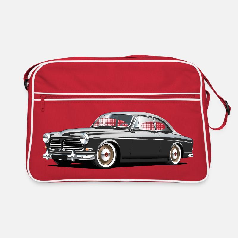 120er Serie Custom Grey - Retro Tasche - Rot/Weiß