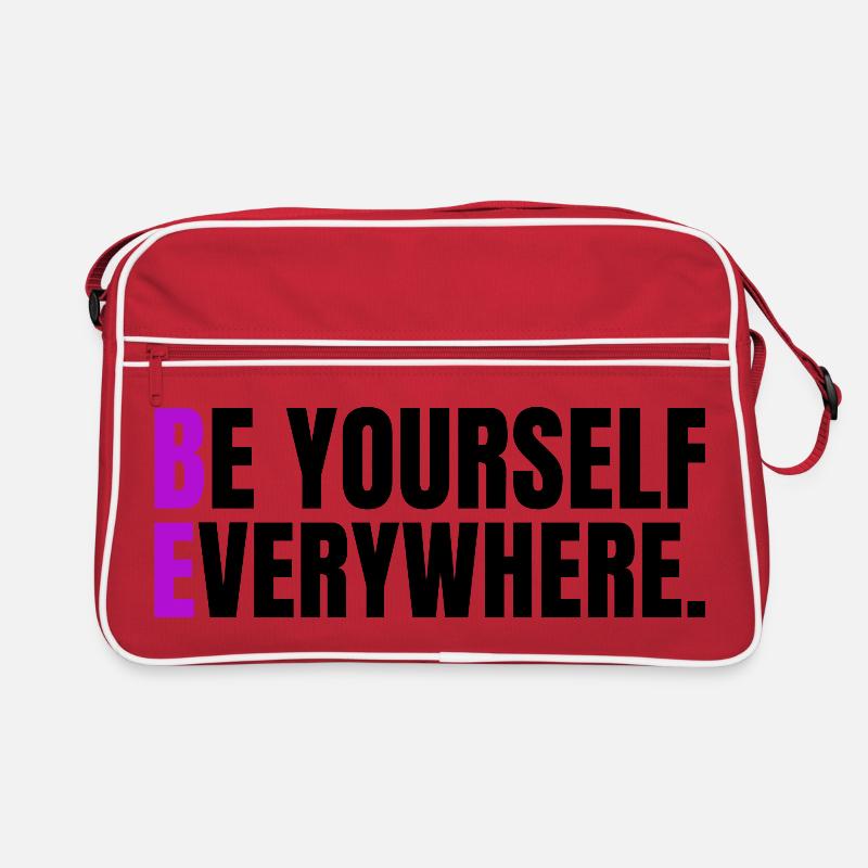 Sei überall du selbst Retro Tasche