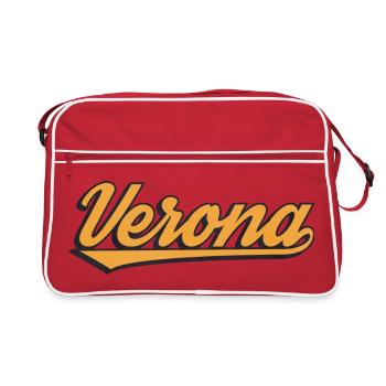 Verona Retro Script Logo - Retro Bag - red/white - Front
