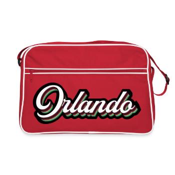 Orlando Rainbow Script - Retro Tasche - Rot/Weiß - Vorne