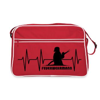 Pompier Pulse Heartbeat Fire Brigade Symbole - Sac Retro - rouge/blanc - Devant