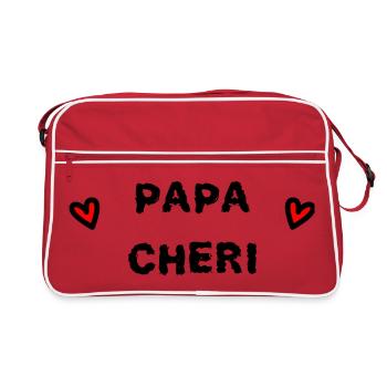 FROHER VATERTAG. PAPA. VATERTAG. VATER - Retro Tasche - Rot/Weiß - Vorne