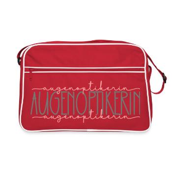 Augenoptikerin Geschenk Optikerin Beruf - Retro Tasche - Rot/Weiß - Vorne
