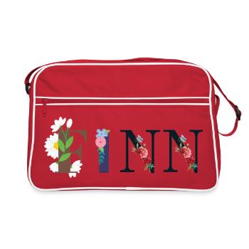 FINN Nom Orné de Fleurs - Sac Retro - rouge/blanc - Devant