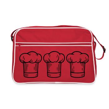 3 Hauben - Retro Tasche - Rot/Weiß - Vorne