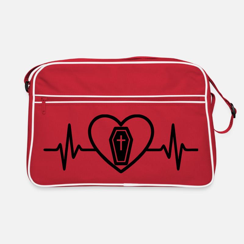 Sarg Halloween Herz Retro Tasche