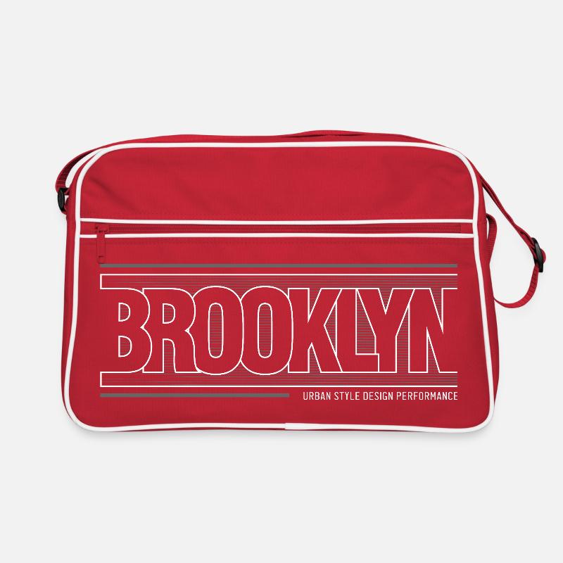 Winde der Skyline von Brooklyn Silhouette Retro Tasche