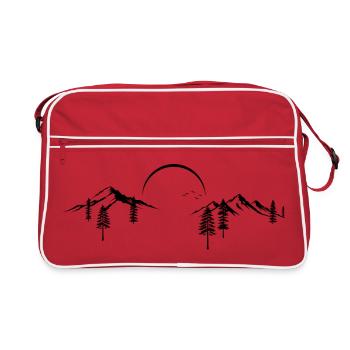 Mountain Peak Adventure Minimaliste Silhouette Art - Sac Retro - rouge/blanc - Devant
