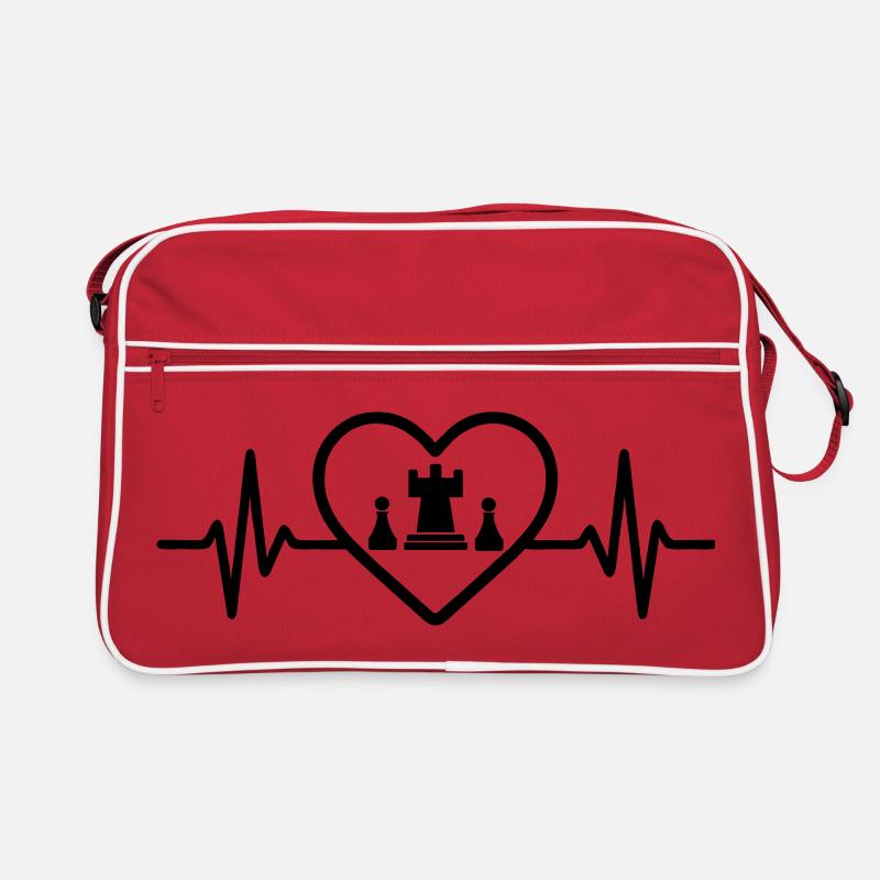 Chess Game Heart Strategy Retro Bag
