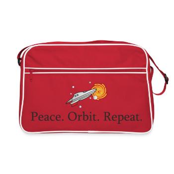 Peace Orbit Wiederholungsrakete - Retro Tasche - Rot/Weiß - Vorne