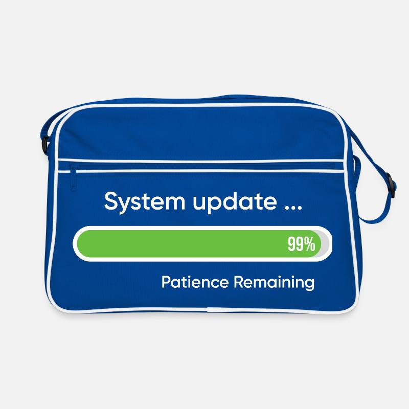 System-Update 99% verbleibende Geduld Retro Tasche