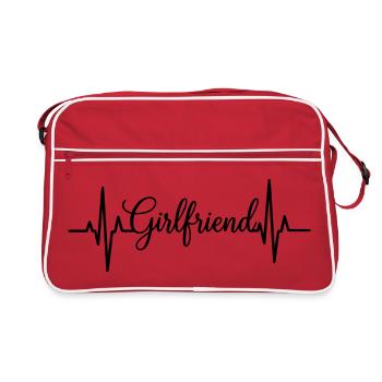 Girlfriend Heartbeat – Trait romantique d’amour - Sac Retro - rouge/blanc - Devant