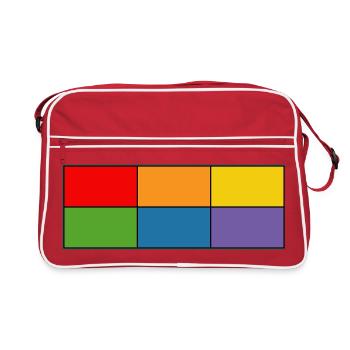 LGBT_Regenbogen_Farbblock grid - Retro Bag - red/white - Front