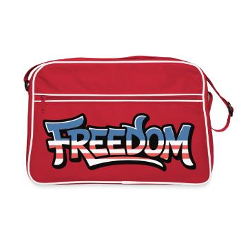 Freedom Typography Statement Design - Retro Bag - red/white - Front