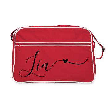 Lia Prénom Décoratif - Sac Retro - rouge/blanc - Devant