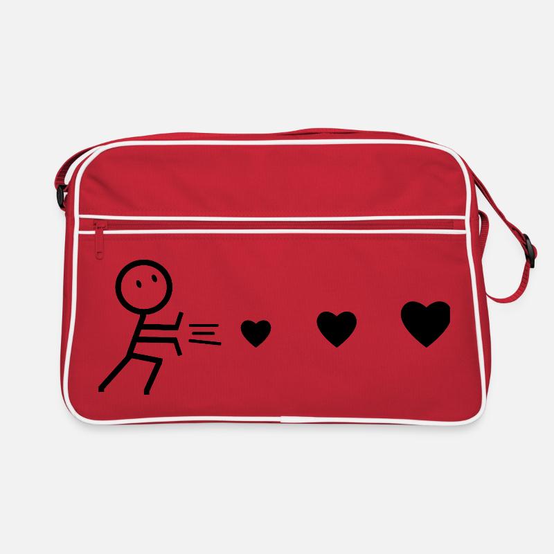 Herzenswerfender Schwarzer Mann Retro Tasche