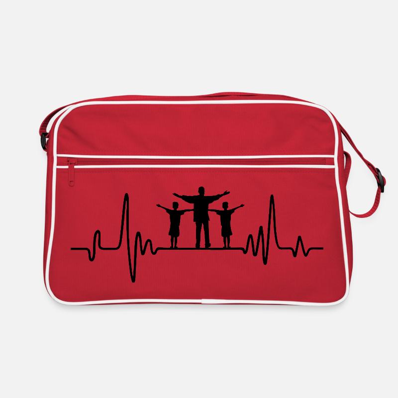 Vater mit zwei Söhnen, Herzschlag, Vater mit zwei. Retro Tasche