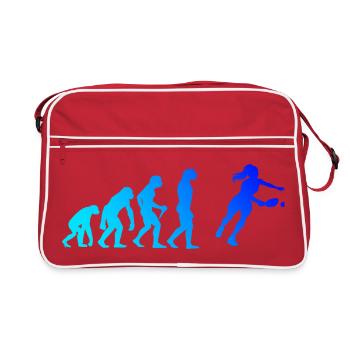 Pickleball Community Motiv rund um Pickleballsport - Retro Tasche - Rot/Weiß - Vorne