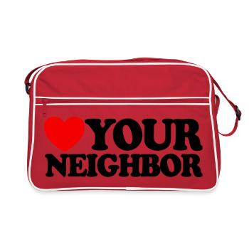 Charité – Foi chrétienne – Jésus - Sac Retro - rouge/blanc - Devant