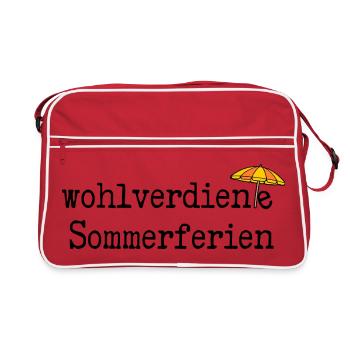 Wohlverdiente Sommerferien - Retro Tasche - Rot/Weiß - Vorne