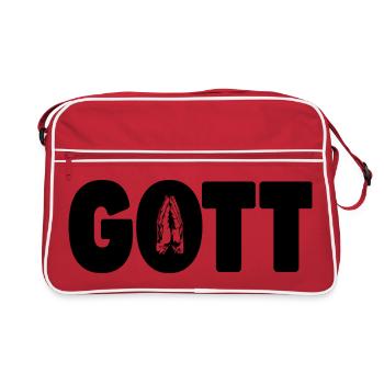 Dieu - Prière - Mains en prière - Sac Retro - rouge/blanc - Devant
