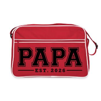 Papa Fondé en 2026 | Père | Cadeau de la fête des pères - Sac Retro - rouge/blanc - Devant