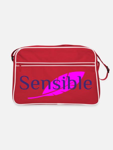empfindlich - Retro Tasche - Rot/Weiß - Vorne