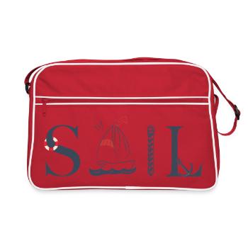 SAIL – Conception typographique maritime - Sac Retro - rouge/blanc - Devant