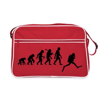 Taucher Evolution Für Schnorchler Die Tauchen - Retro Tasche - Rot/Weiß - Vorne