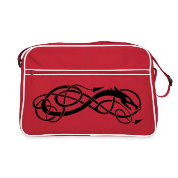 Serpent celte noir - Sac Retro - rouge/blanc - Devant