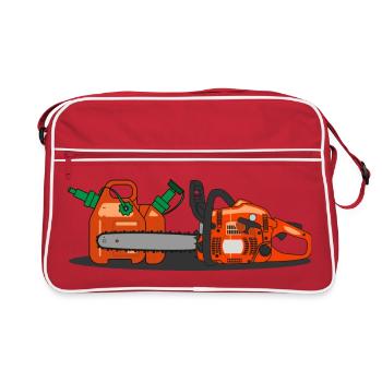 Chainsaw and Combi container - Retro Bag - red/white - Front