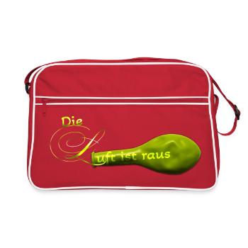 Die Luft ist raus.... - Retro Tasche - Rot/Weiß - Vorne