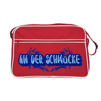 Aufdruck An der Schmücke - Retro Tasche - Rot/Weiß - Vorne