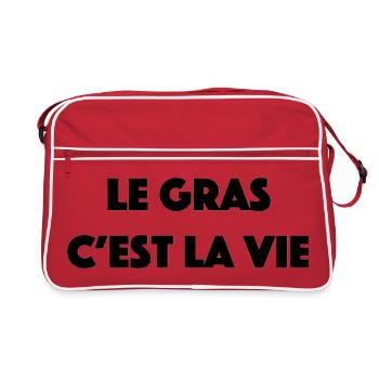 le gras c est la vie - Sac Retro - rouge/blanc - Devant