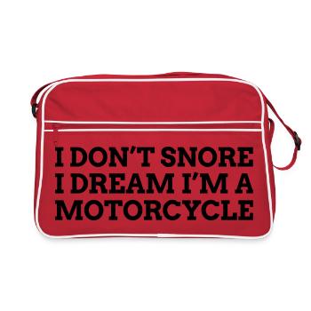 I don't snore I dream Motorcycle 1c - Retro Bag - red/white - Front