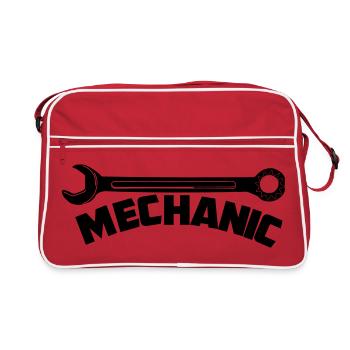 Mechanic with key text Mechanic - Retro Bag - red/white - Front