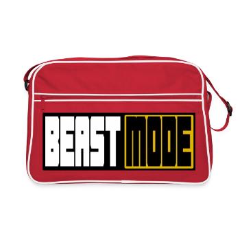 Beast Modes – Bold Block Typography - Retro Tasche - Rot/Weiß - Vorne